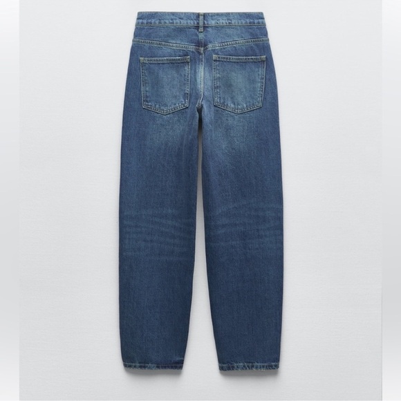 *NWT - ZARA ZW MID-RISE BALLOON MILA JEANS - Picture 3 of 12